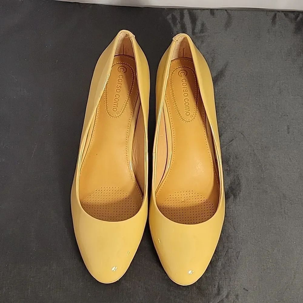 BRAND NEW CORSO COMO PATENT LEATHER LOW HEEL COMFORT WOMEN"S HEEL SHOE